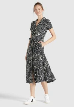 Khujo Goya - Blousejurk - Schwarz Weiß Gemustert -Khujo Winkel 0f1eb9a5eab94463a7ff047b75107d40