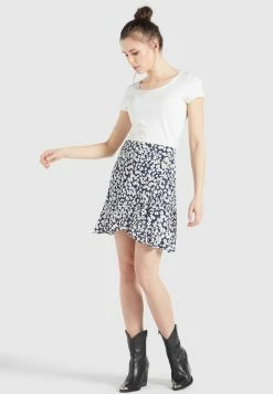 Khujo Undine - A-Lijn Rok - Dunkelblau-Weiß Geblümt -Khujo Winkel 2c638add342747fd84432d3cfdbb99f4