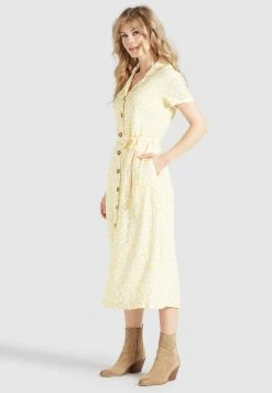 Khujo Goya - Blousejurk - Gelb-Weiß Geblümt -Khujo Winkel 518b2fd2f5594856a8982c106e6e3188