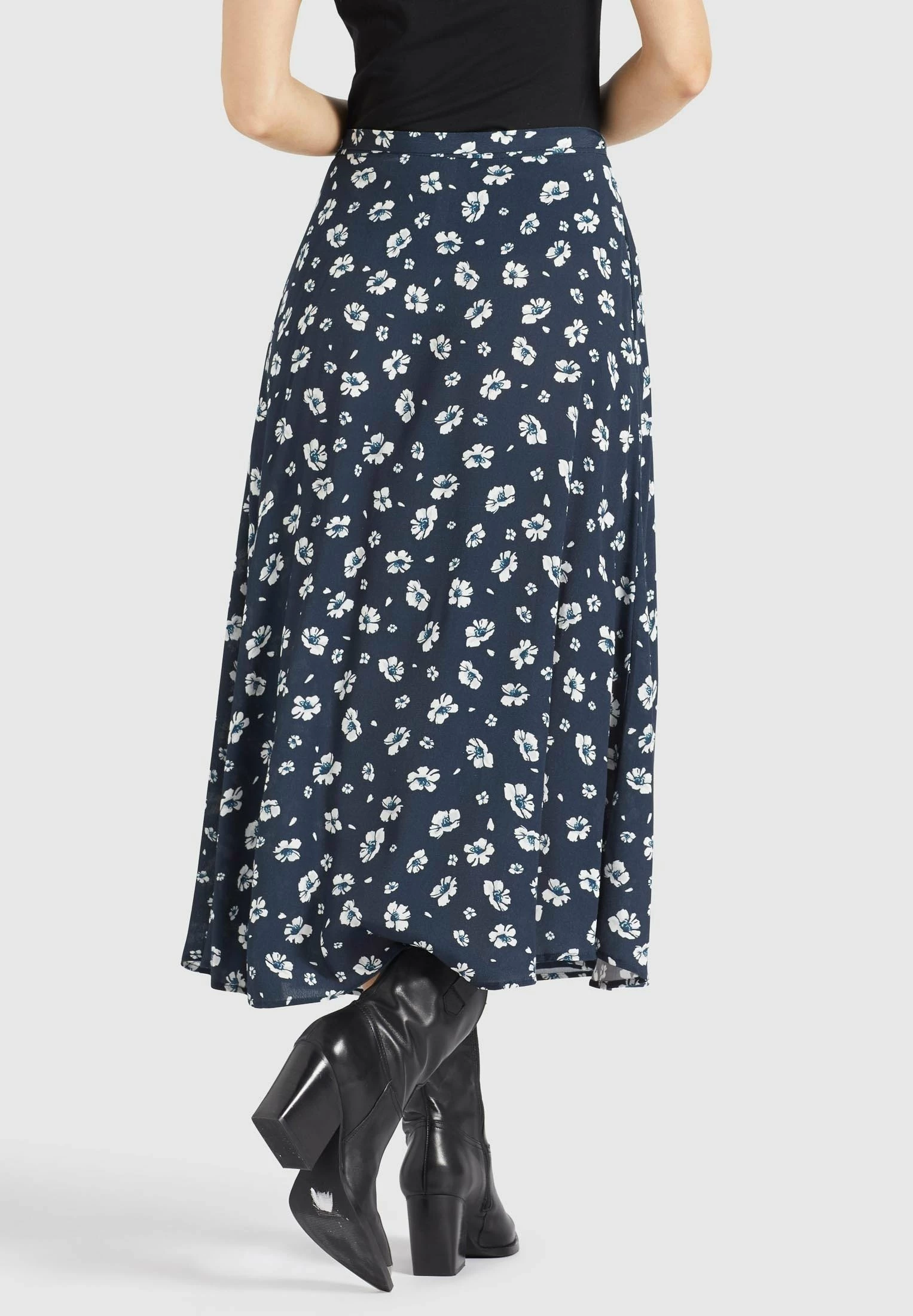 Khujo Hepke - A-Lijn Rok - Blau-Weiß Geblümt 5 Khujo Hepke - A-Lijn Rok - Blau-Weiß Geblümt - Afbeelding 3