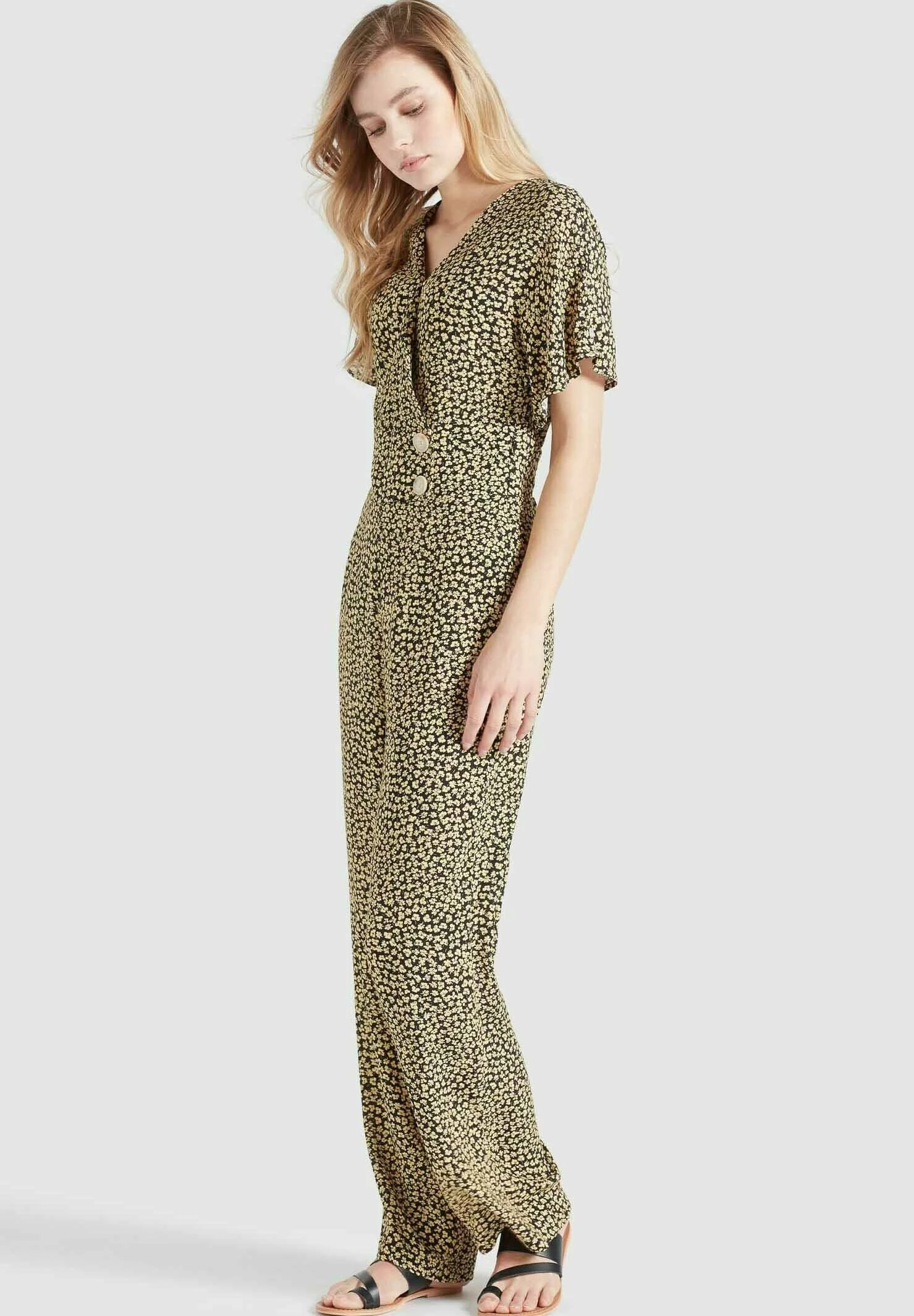 Khujo Borgia - Jumpsuit - Schwarz-Gelb Geblümt 7 Khujo Borgia - Jumpsuit - Schwarz-Gelb Geblümt - Afbeelding 5