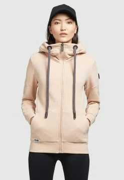 Khujo Salomea - Sweater Met Rits - Aprikot