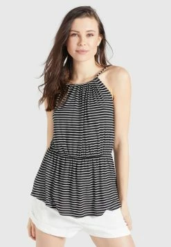 Khujo Valda - Top - Schwarz-Weiß Gestreift 20 Khujo Valda - Top - Schwarz-Weiß Gestreift -Khujo Winkel 9ad14aff73d54477ae9192955bd865b5