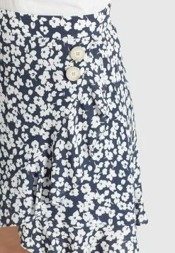 Khujo Undine - A-Lijn Rok - Dunkelblau-Weiß Geblümt -Khujo Winkel c9cce63f929e4e10925cfbaa39613f18