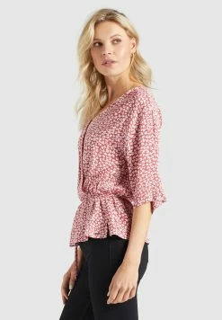 Khujo Rinalda - Blouse - Rot Weiß Geblümt -Khujo Winkel d0f4a86a1ded4010a8f853e08b94e346