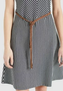 Khujo Leifa - Jurk - Dunkelblau-Weiß Gestreift -Khujo Winkel f13b10be080145fcb2edf6ef1d8218ff